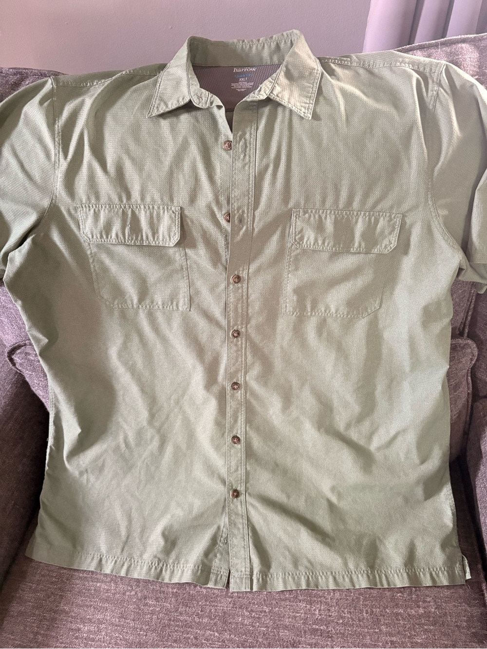 croft & barrow Mint Green Short-Sleeve Button-Down Shirt